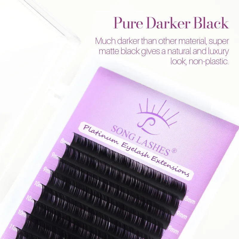 SONG LASHES Eyelash Extensions | Soft Natural Thin Tip Individual Lashes for Salon Use