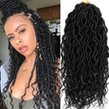 Goddess Faux Locs Crochet Hair | 18" Soft Curly Braids | Ombre Dreadlocks Extensions | 24 Strands/Pack