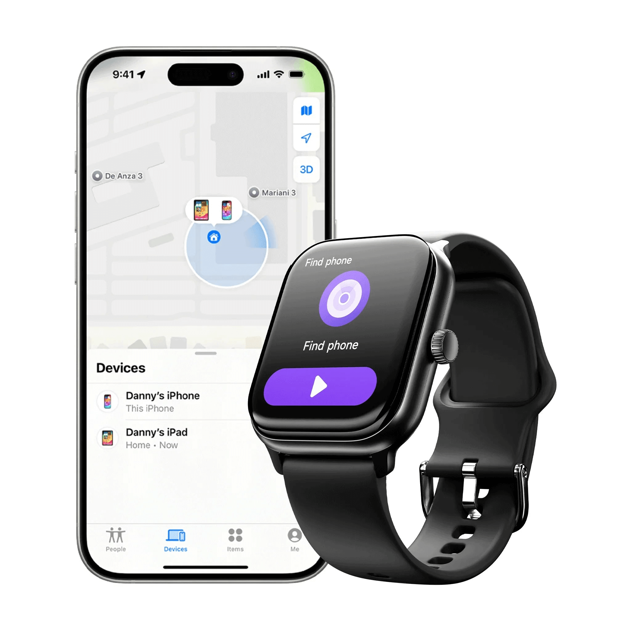Tempo Smartwatch with Bluetooth Calling - Midnight Black