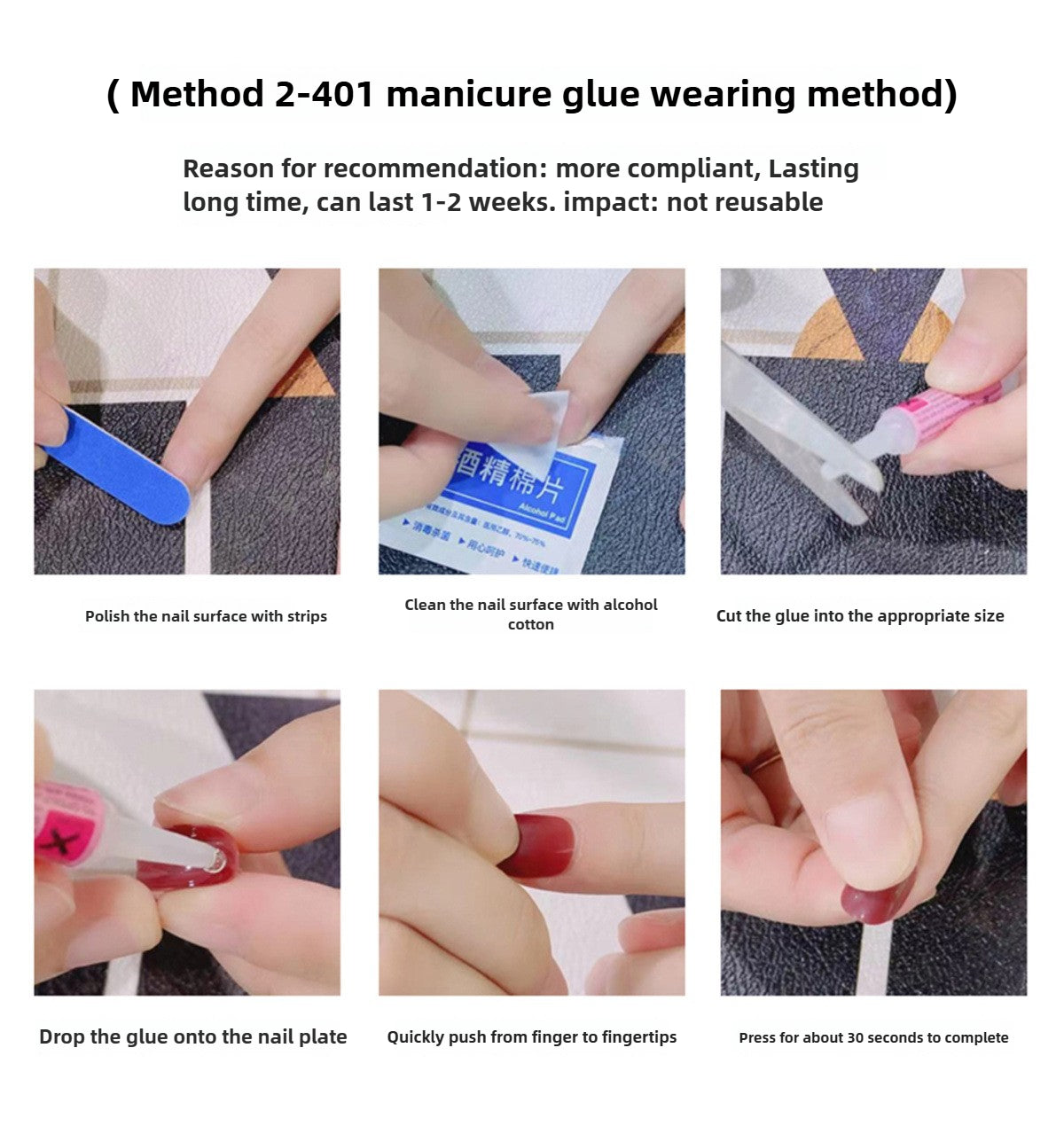 1032- Handmade press on nails fake nails removable