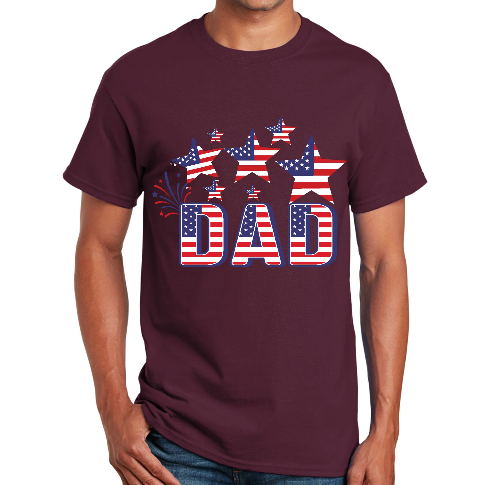 Mens Graphic T-Shirt Dad Independence Day 4th of July Celebration