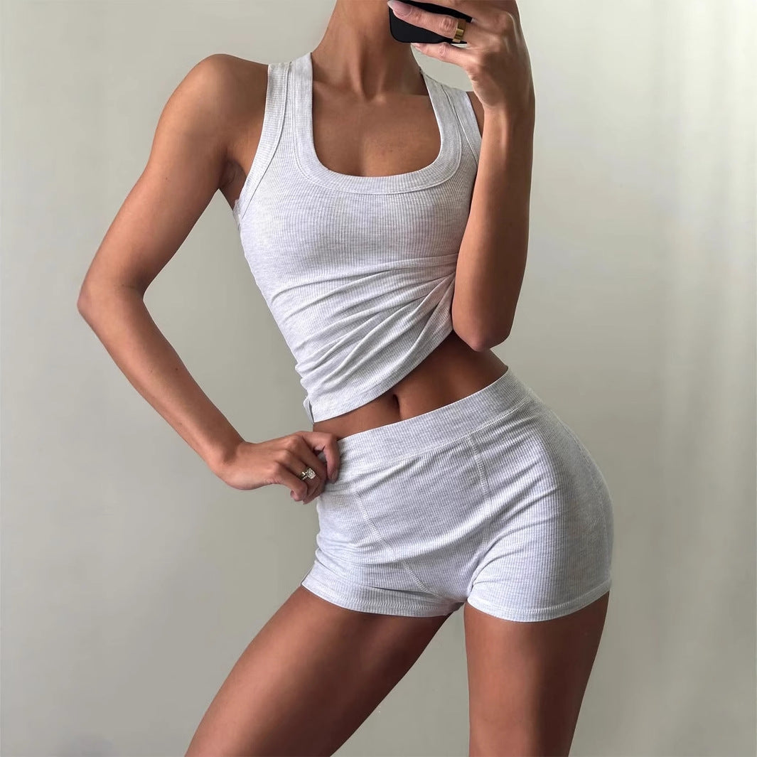 Sports style camisole two-piece set